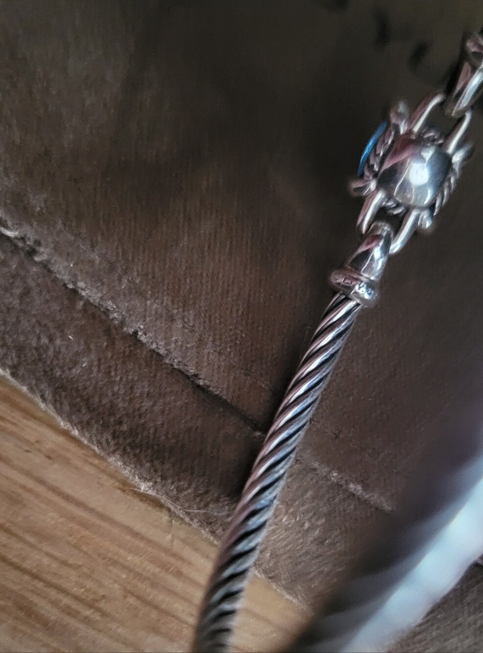 David Yurman Blue Topaz Cable Bracelet in Sterling Silver - Picture 3 of 7